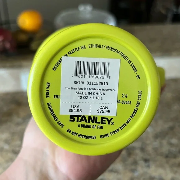 Stanley x Starbucks NEON YELLOW, 40oz Tumbler, NEW - Picture 4 of 5